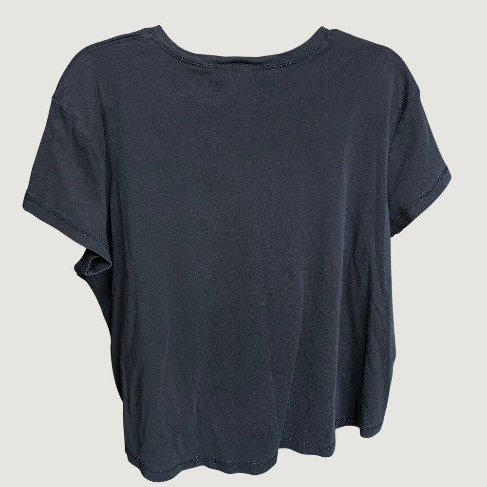 Talbots Pima Cotton Crew Neck Tee Women XL Navy Blue Short Sleeve Basic Shirt